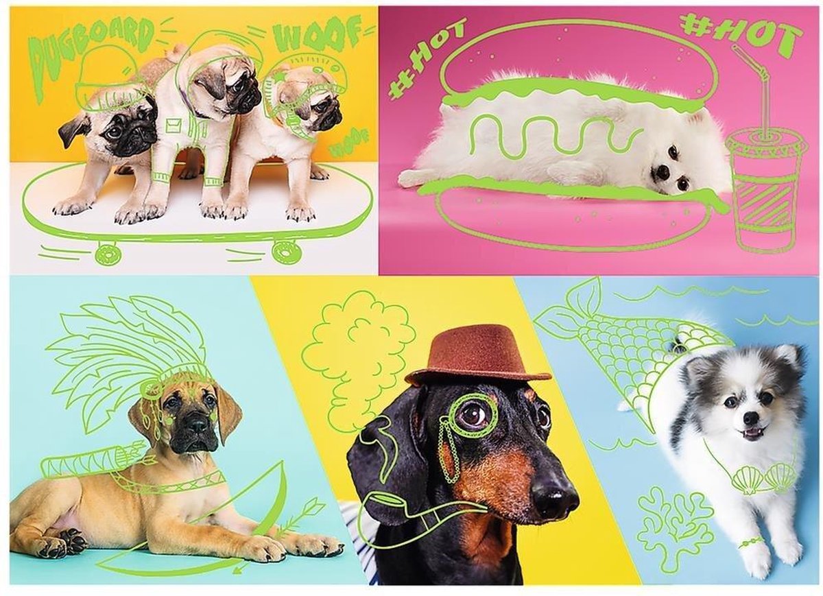 Trefl Neon Color Line Puzzel Honden 1000 Stukjes