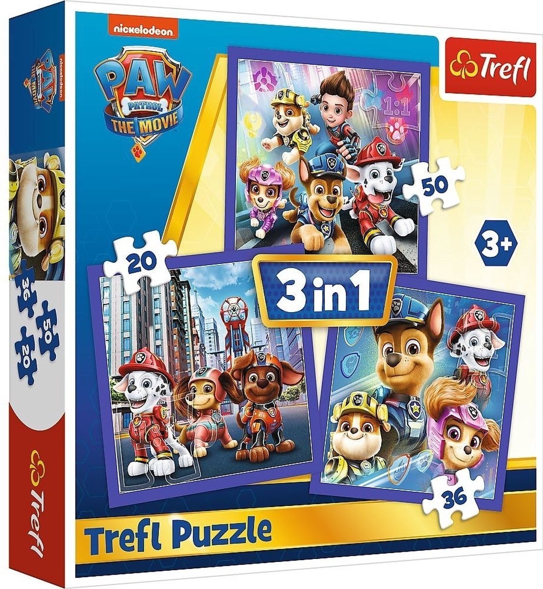 Trefl Paw Patrol 3-in-1 puzzel - 20/36/50 stukjes