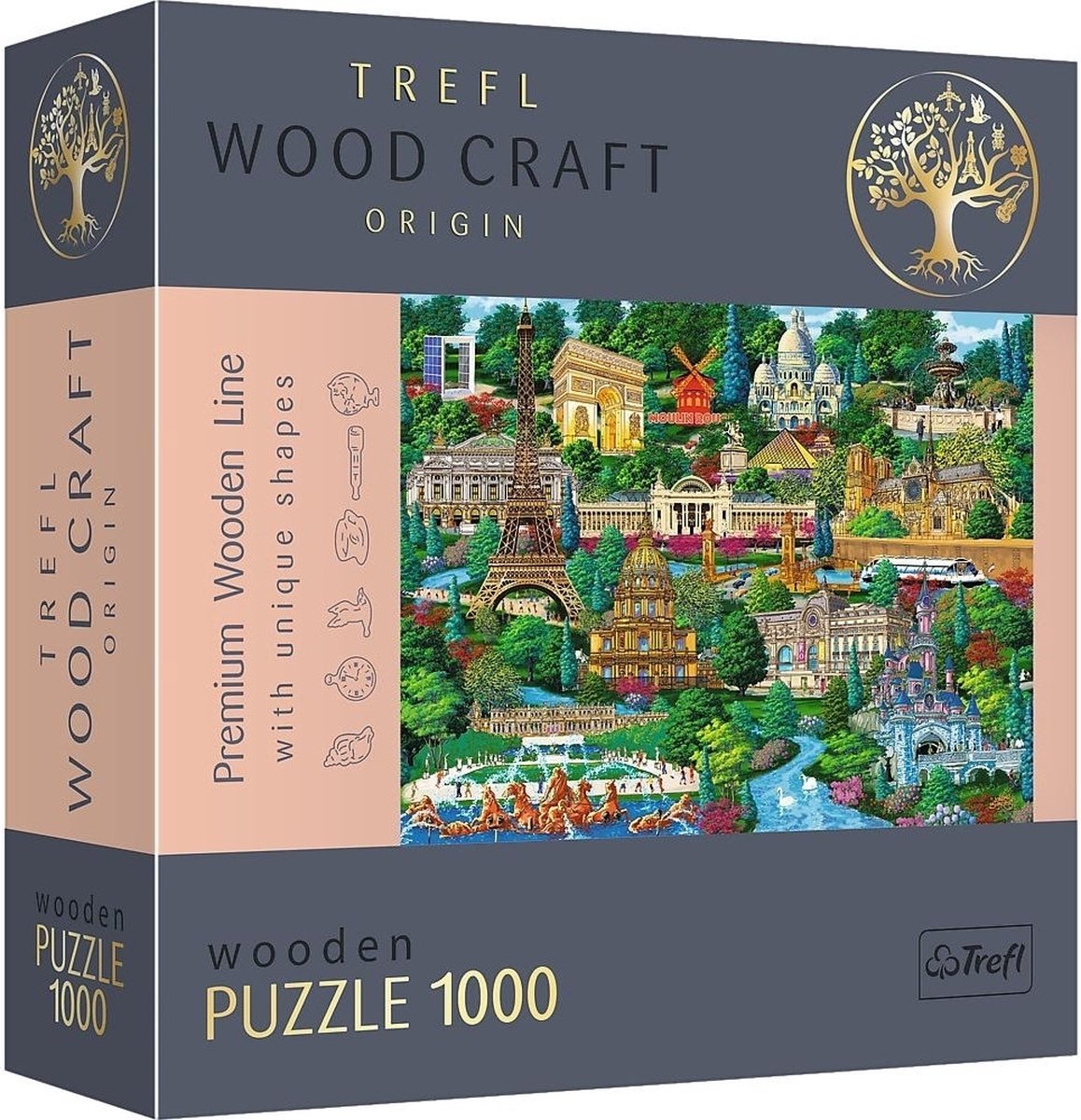 Trefl hout Frankrijk Bekende Plaatsen puzzel - 1000 stukjes