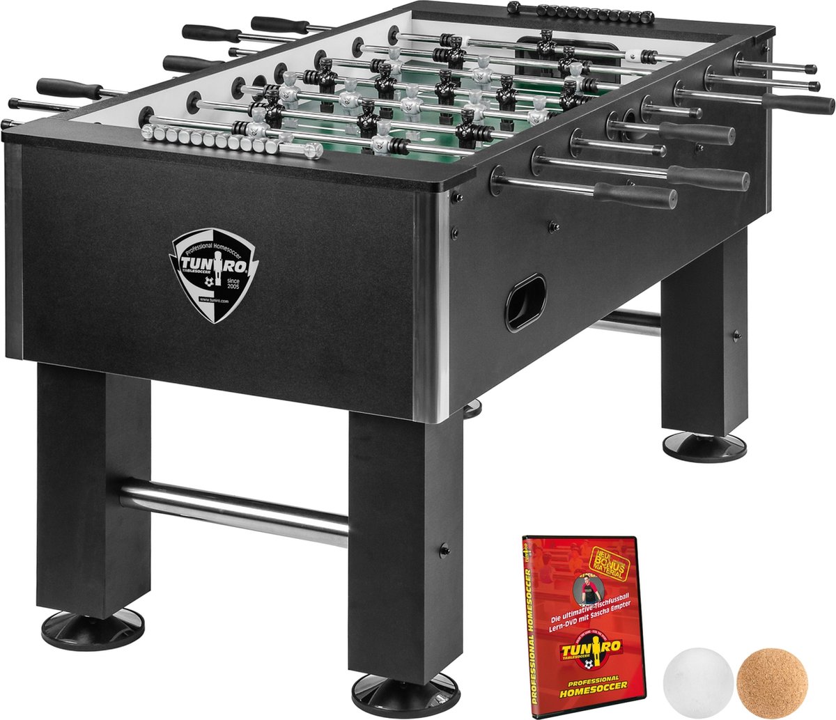 Voetbaltafel -   - Kickertafel -  spel -  tafel -   balletjes - Complete set - Inclusief ballen - 110 kg - MDF - Zwart - 144 x 120 x 96 cm