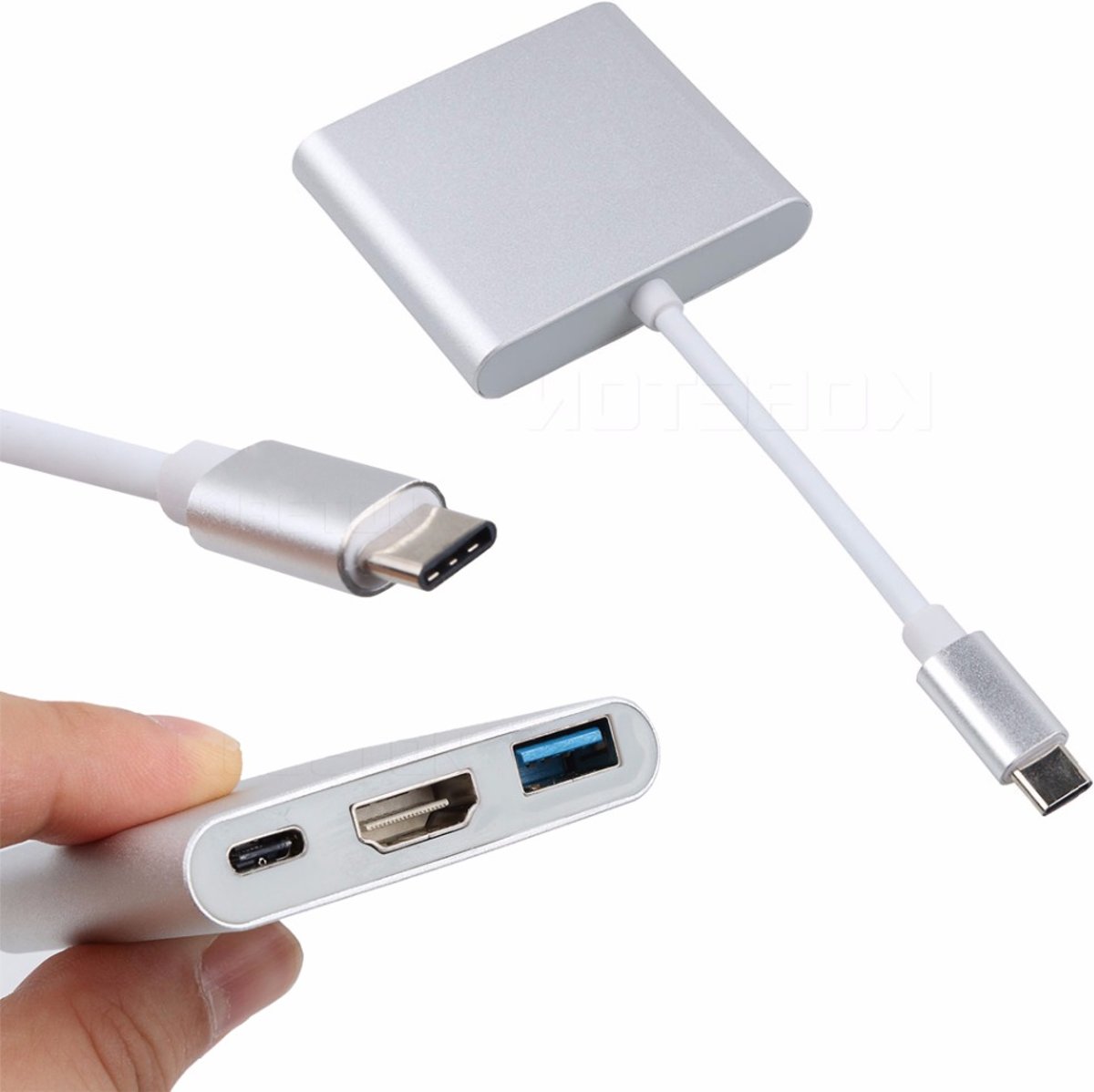 3.1 USB Type-C naar HDMI Multiport Adapter voor MacBook - Zilver