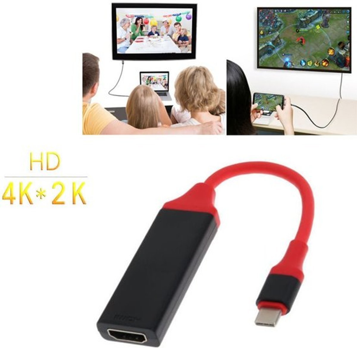 4K Type C Adapter naar HDMI support 1080p voor Nintendo Switch, Surface Book, Macbook Pro, Razer, XPS, Yoga, Spectre, Zenbook, S