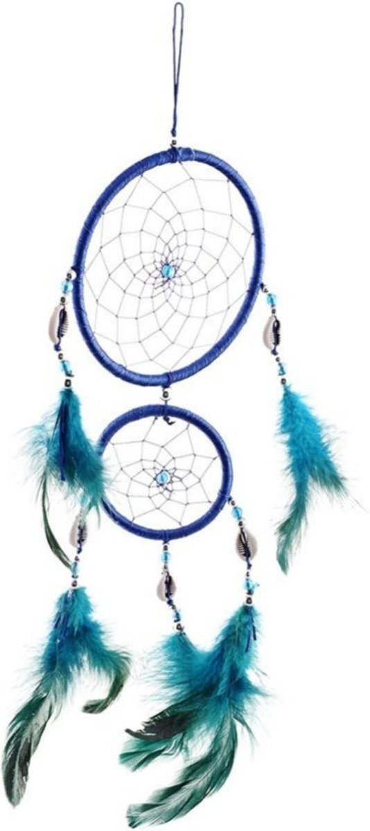 Dromenvanger met Blauwe Veren / Dreamcatcher met Blauwe Veren - G&S