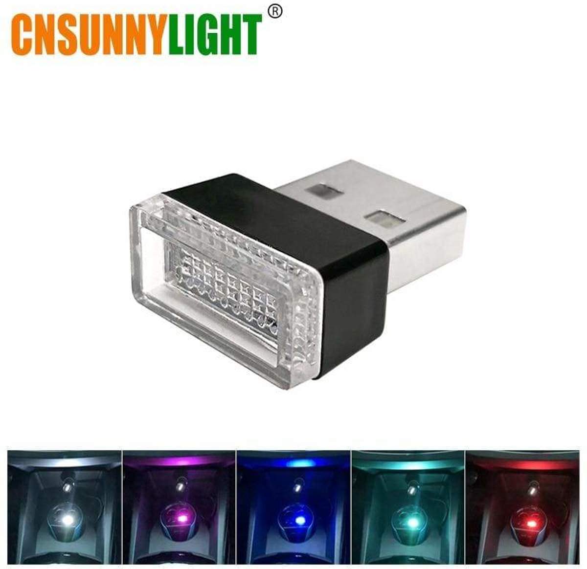 LED Lamp Universeel Decoratief Licht Voor Autos Of USB Pc Kristal Blauw