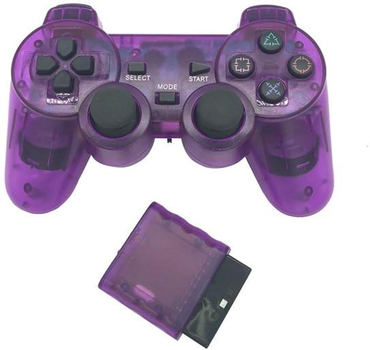 Wireless Gamepad for Sony PS2 Controller for Playstation 2 Console Joystick Double Vibration Shock Joypad Wireless Controle Purp