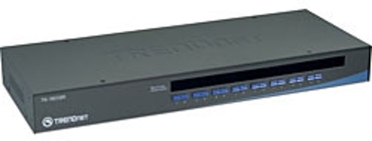 Trendnet 16-Port USB/PS/2 Rack Mount KVM Switch Rack-montage Zwart KVM-switch