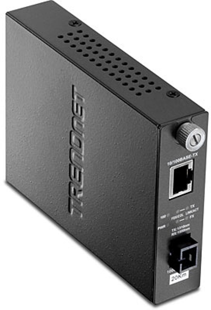 Trendnet TFC-110S20D5I netwerk media converter 100 Mbit/s 1550 nm Single-mode Zwart