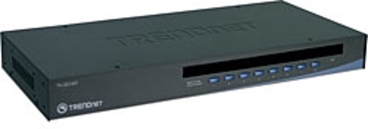 Trendnet TK-804R 8-Port USB/PS/2 Rack Mount KVM Switch w/ OSD 1U Zwart KVM-switch