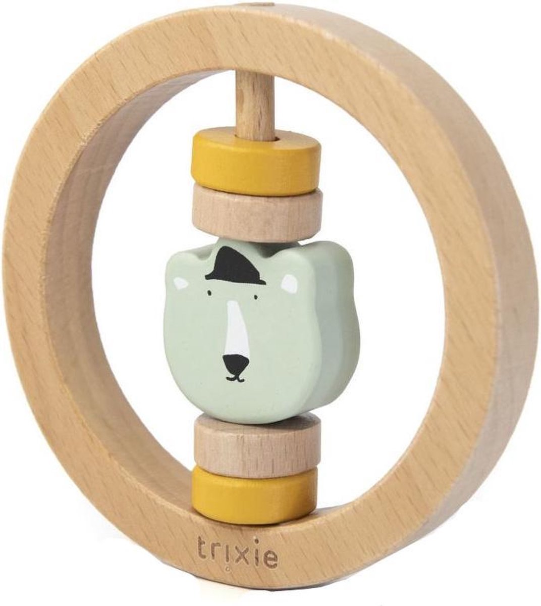 Trixie Rammelaar Mr. Polar Bear 9 Cm Hout Naturel/mintgroen