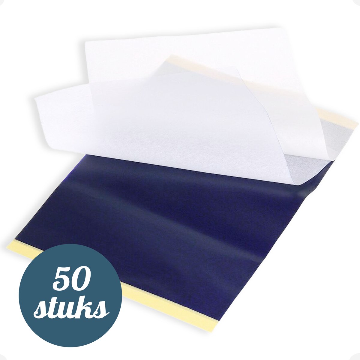 Trizzle 50 Stuks Transferpapier – Tattoo Transferpaper – Carbon Stencil papier – Grafiet A4 Overtrekpapier voor Hobby – Carbonpapier