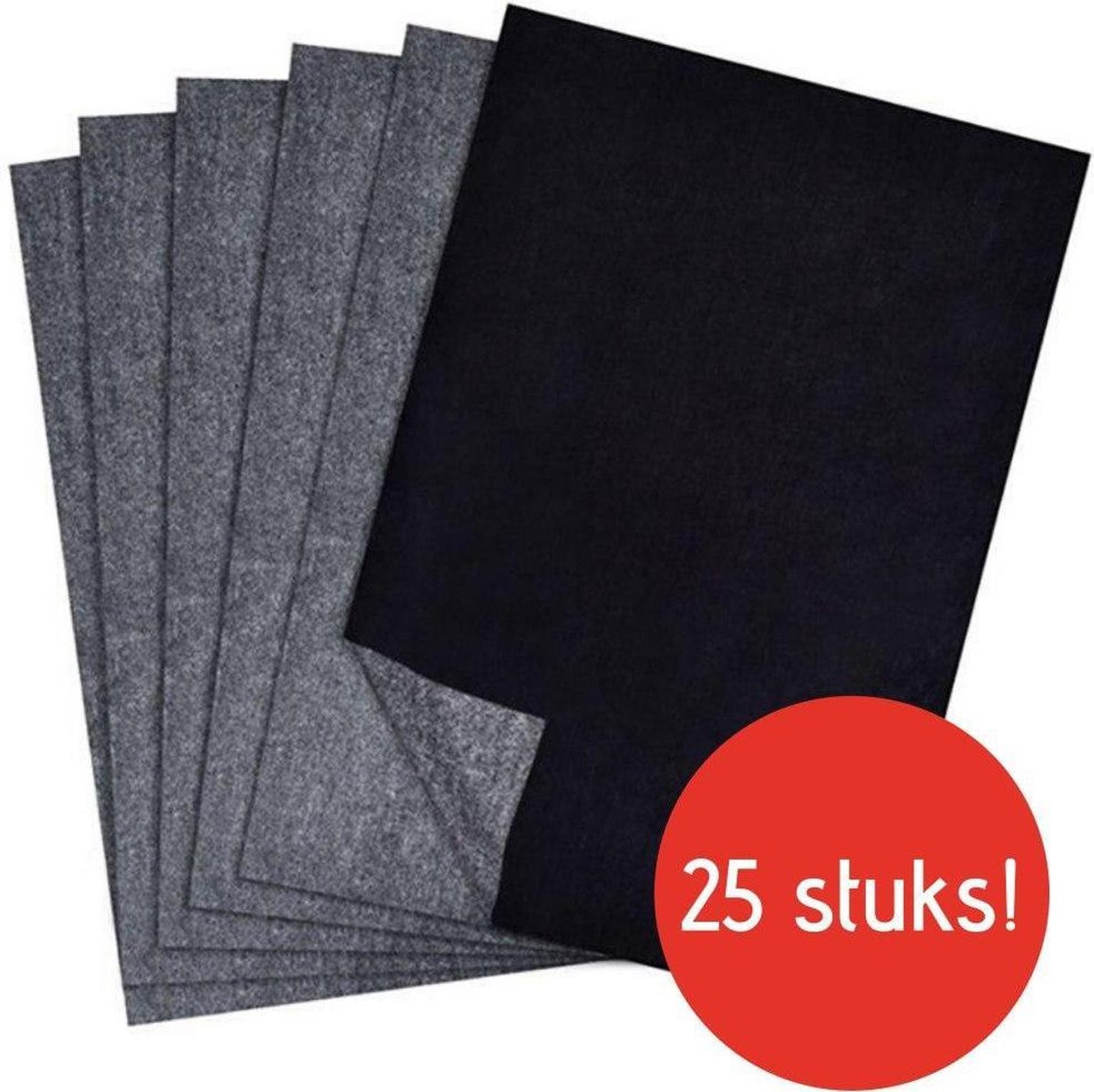 Trizzle Carbonpapier 25x A4 Formaat – Carbonpapier voor Hobby – Overtrekpapier – Transferpapier – Zwart – Calqueerpapier