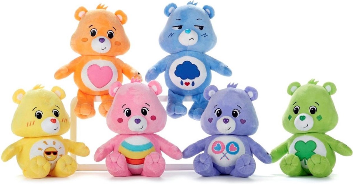 Troetelbeertjes pluche knuffel geel 21 cm - Cartoon knuffels - Troetelberen - Pluche knuffels