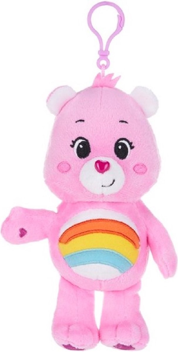 Troetelbeertjes rugzak clipje roze - 14 cm - Sleutelhanger - Pluche - Care Bears