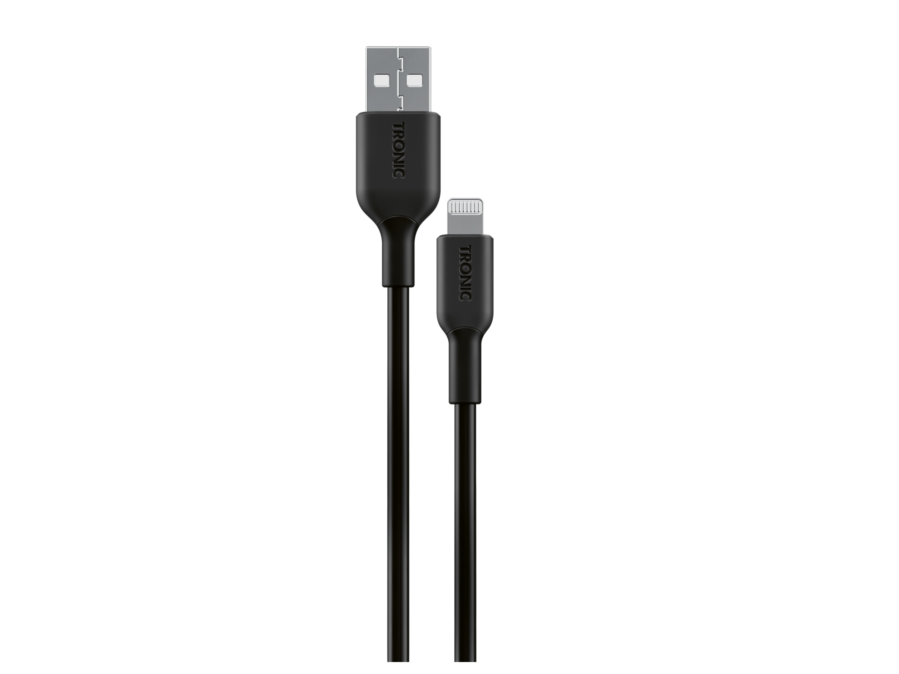 TRONIC Laad- en datakabel Lightning (Zwart, USB-A naar Lightning)