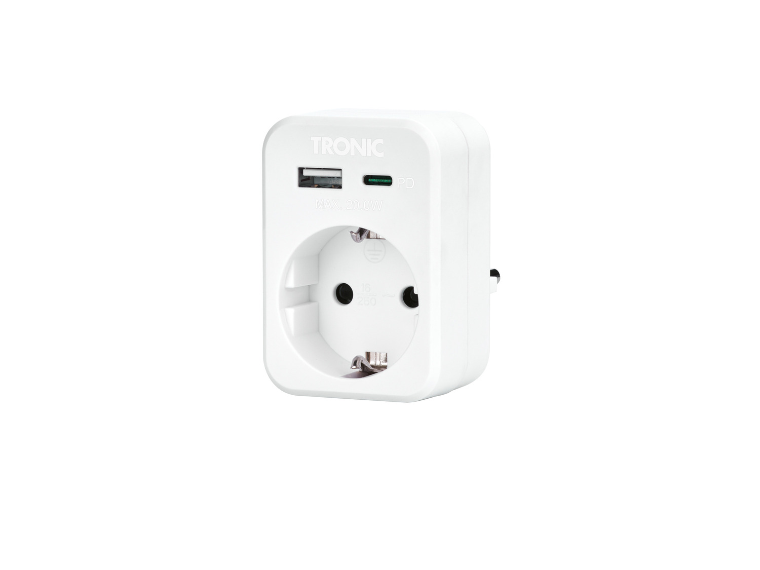 TRONIC USB-stopcontactadapter 17 W (Wit)