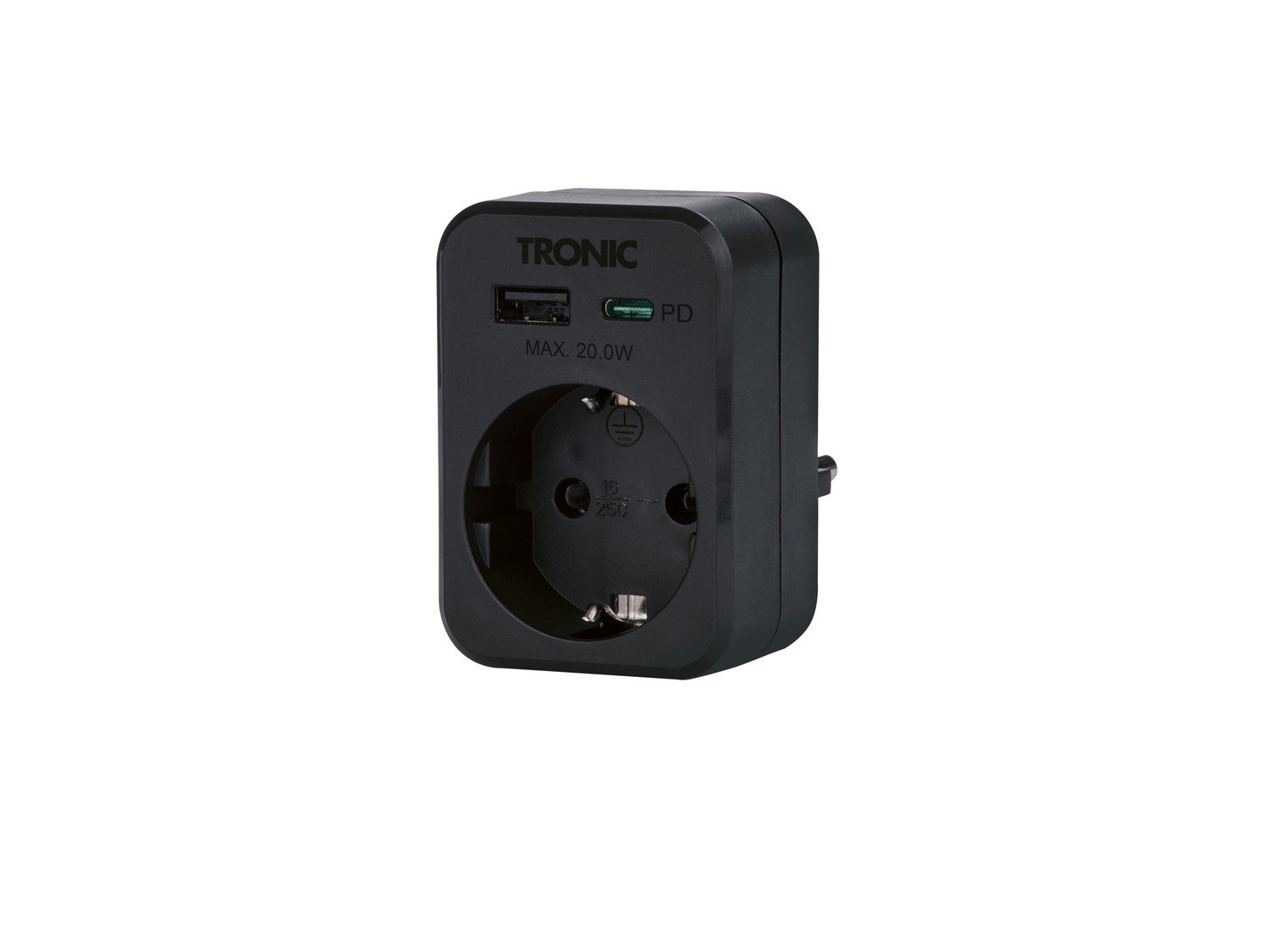 TRONIC USB-stopcontactadapter 17 W (Zwart)