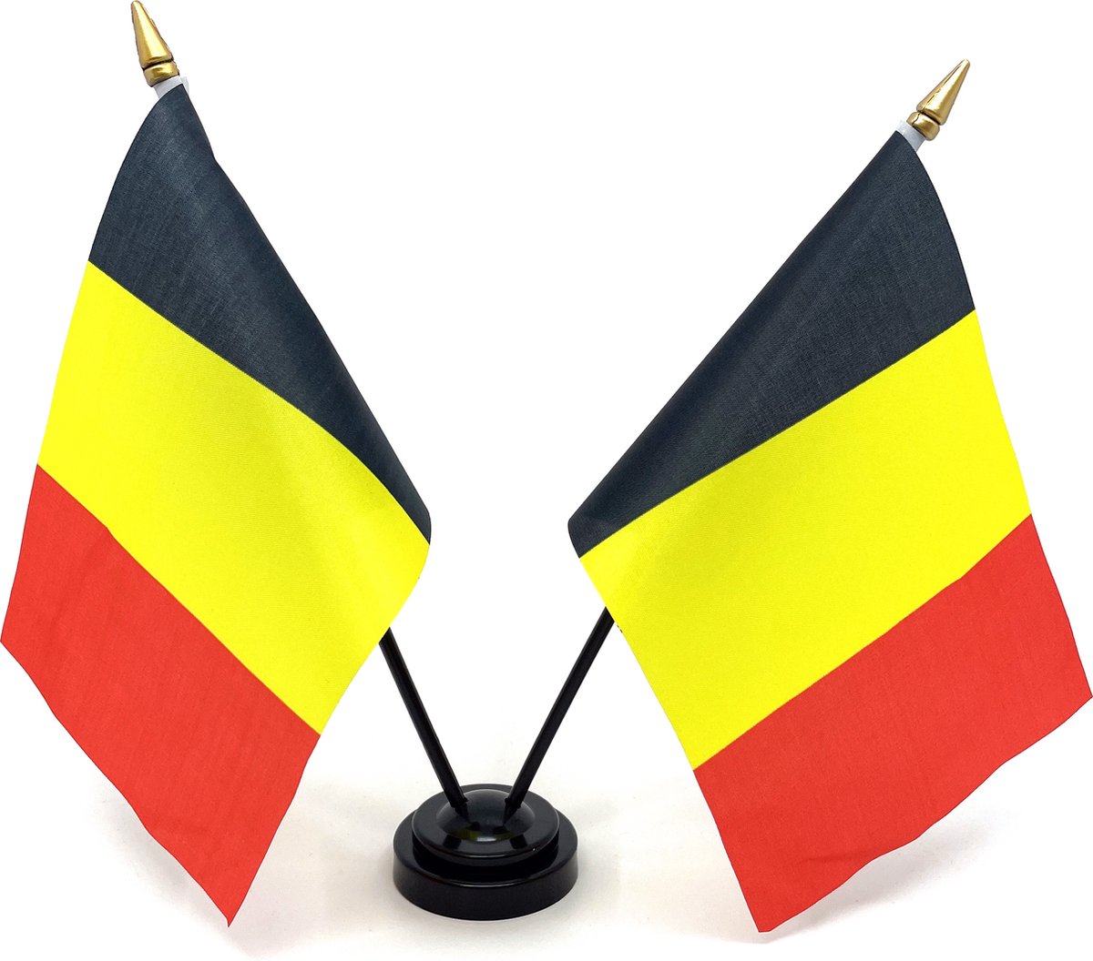 Tafelvlag met standaard - België - Vrachtwagen accessoires - 20x14cm - Vrachtwagen Interieur - Auto - Accessoires - Vlaggetje