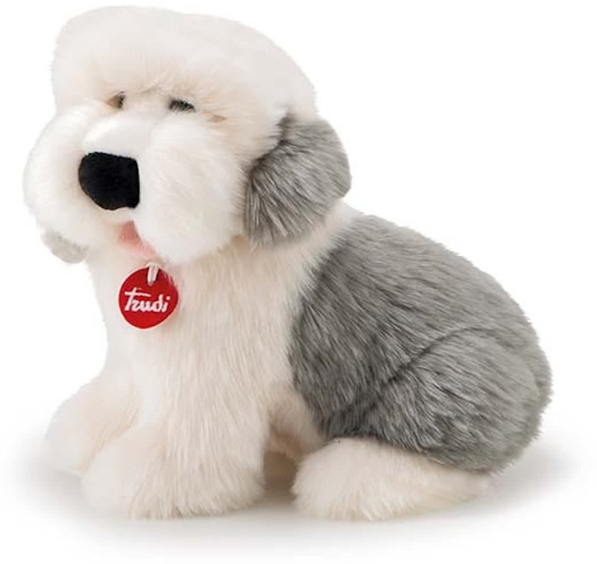 Trudi Knuffel Hond Bobtail Clark Wit/grijs 34 Cm