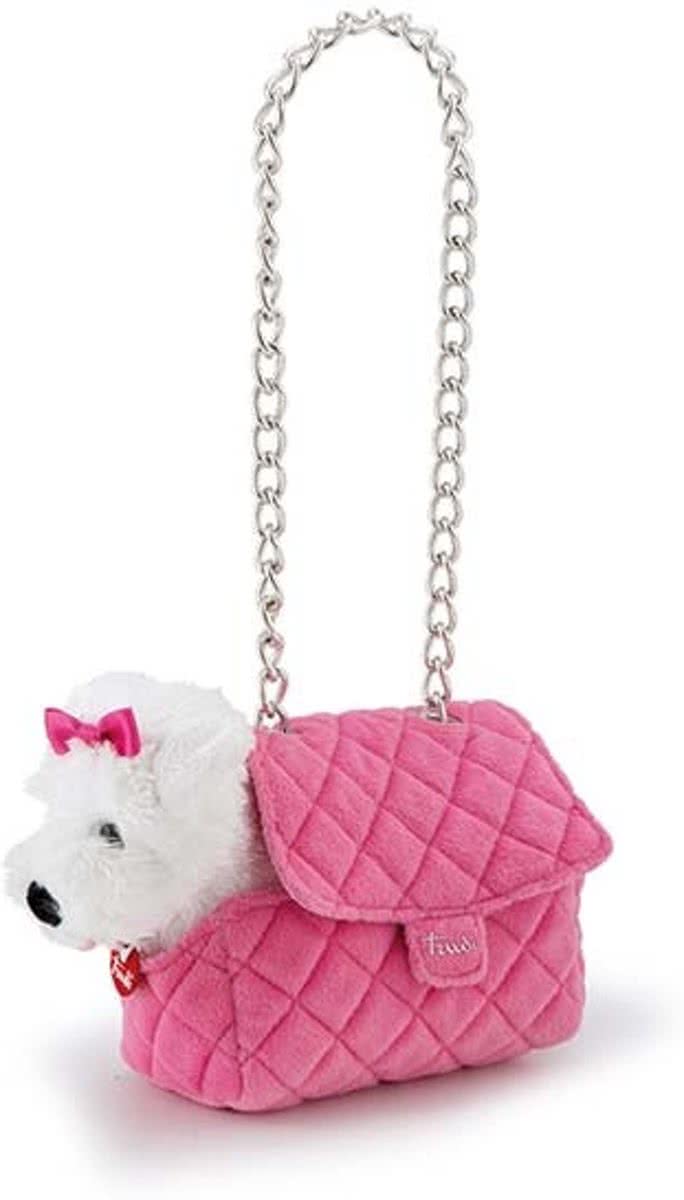 Trudi Knuffel Hond Malteser In Tas 20 Cm Roze