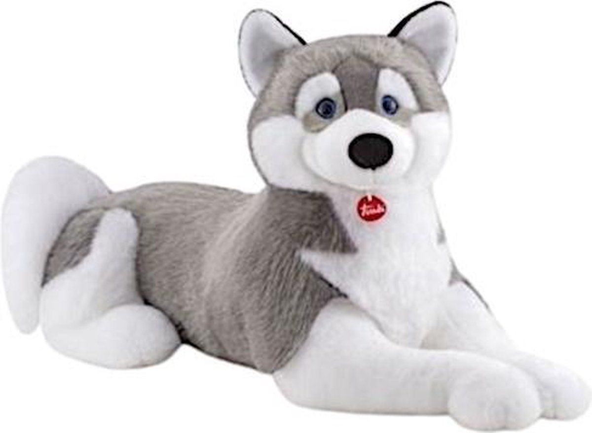 Trudi Knuffel Husky Marcus Junior 100 Cm Pluche Grijs/wit