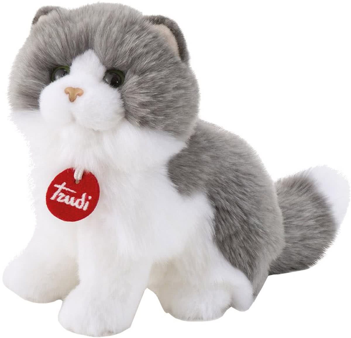 Trudi Knuffel Kat Clotilde Grijs/wit 24 Cm