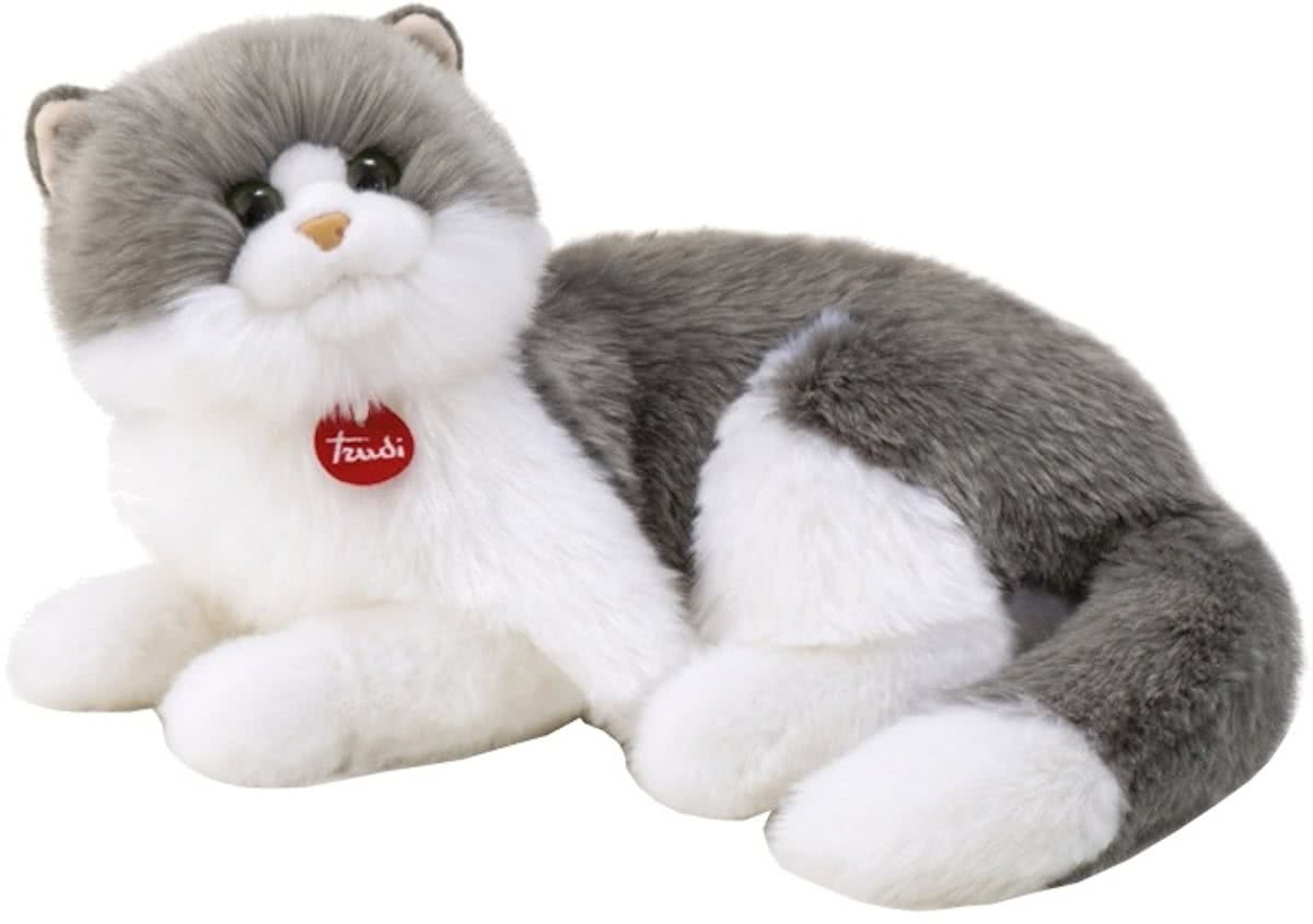 Trudi Knuffel Kat Clotilde Grijs/wit 45 Cm