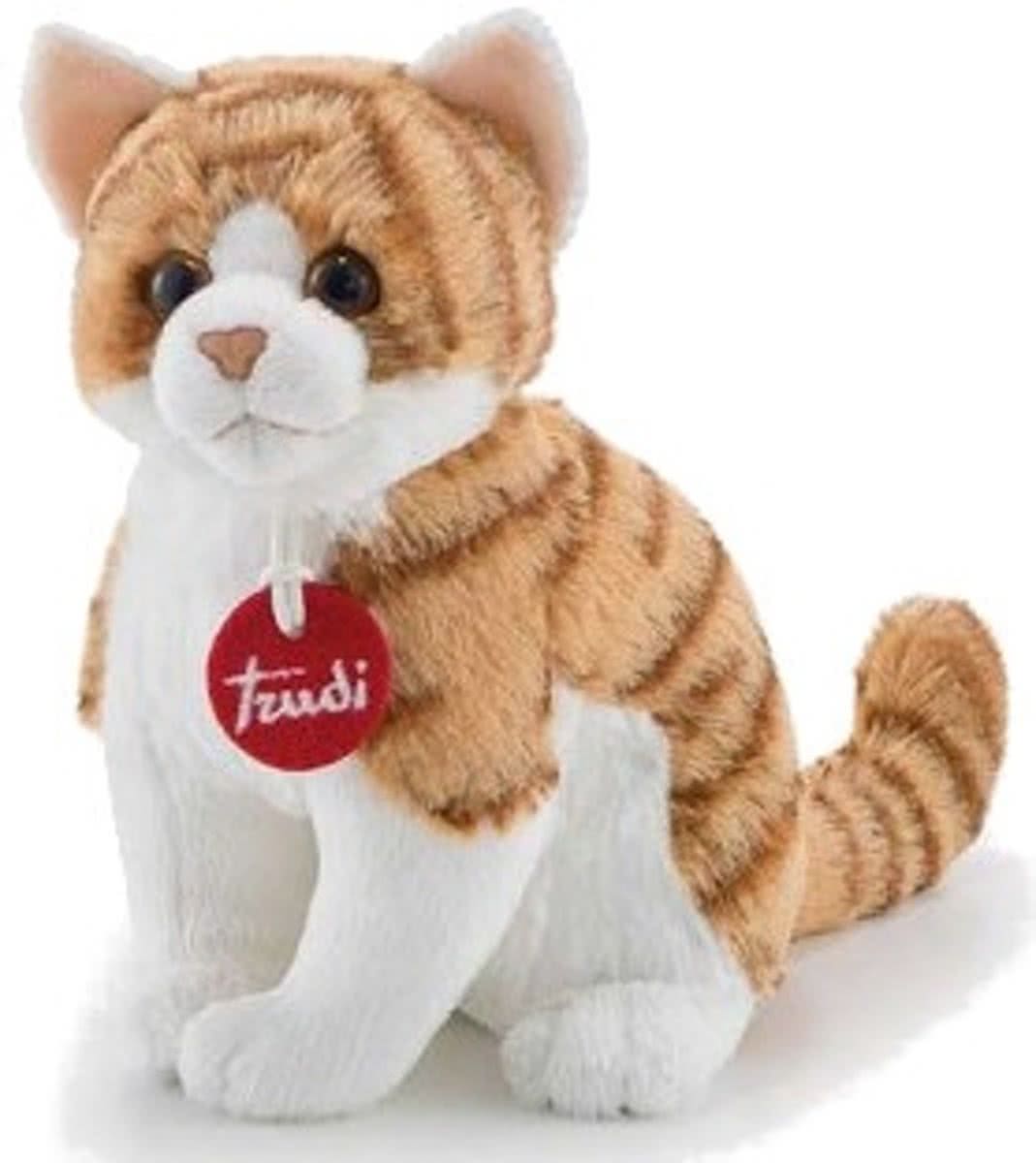 Trudi Knuffel Kat Rood/wit 20 Cm