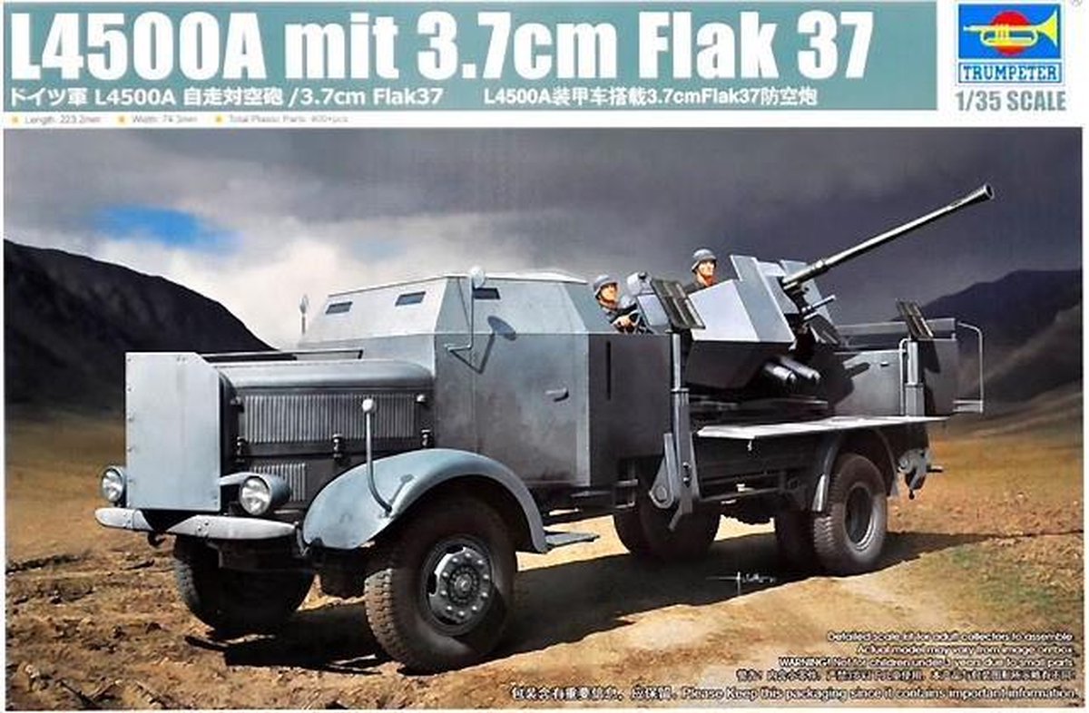 1:35 Trumpeter 09593 L4500A Truck mit 3.7cm Flak 37 Plastic kit