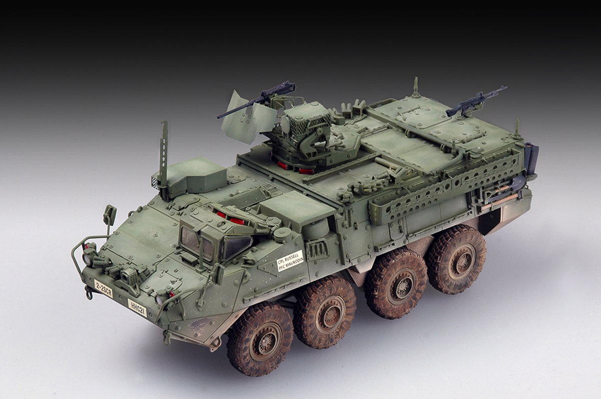 Trumpeter Modelbouwpakket Militaire voertuigen - 07422 M1127 Stryker Gepantserd Wielverkenningsvoertuig - Militair Voertuig Plastic - 1:72 - Modelbouw