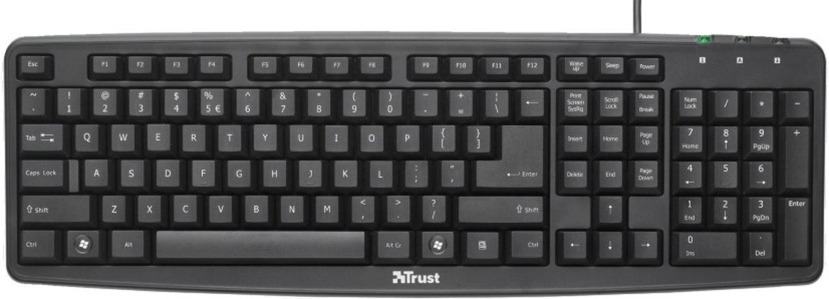 Trust 17190 toetsenbord USB Portugees Zwart PORTUGESE LAY-OUT(QWERTY)