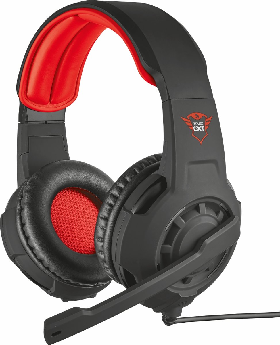 Trust GXT 310 Radius - On-ear Gaming Headset (PC + PS4 + Xbox One) - Zwart/Rood