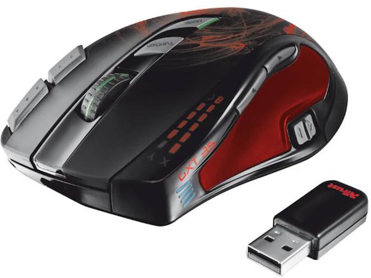 Trust GXT 35 - Draadloze Laser Gaming Muis - Zwart (PC)