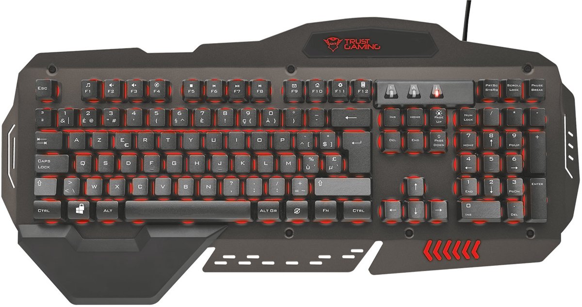 Trust GXT 850 Amba - Metalen Gaming Toetsenbord - Azerty