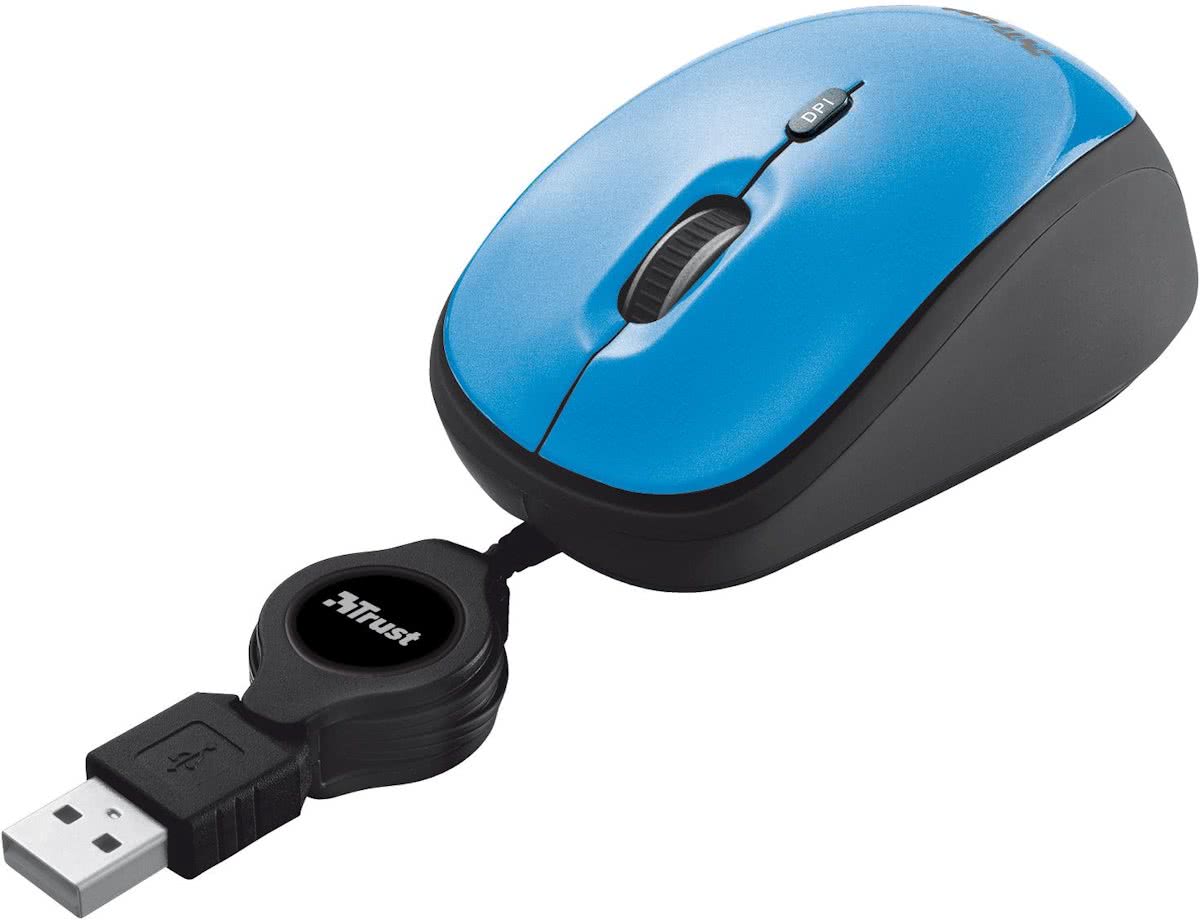 Trust Yvi Retractable - Muis / Blauw