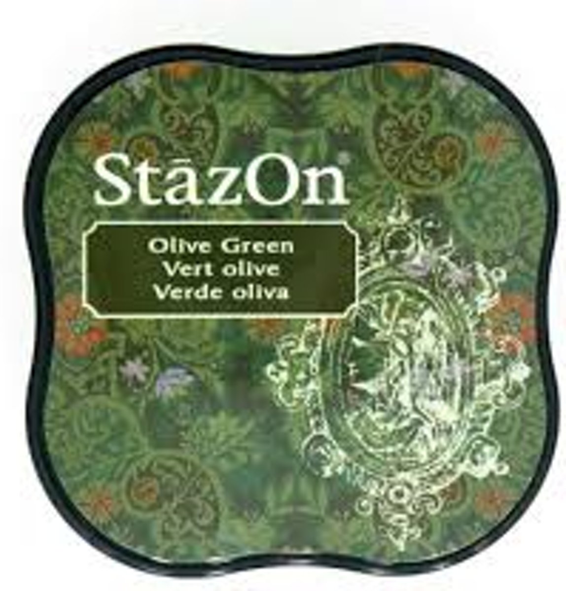 Stazon sneldrogend stempelkussen midi Olive Green