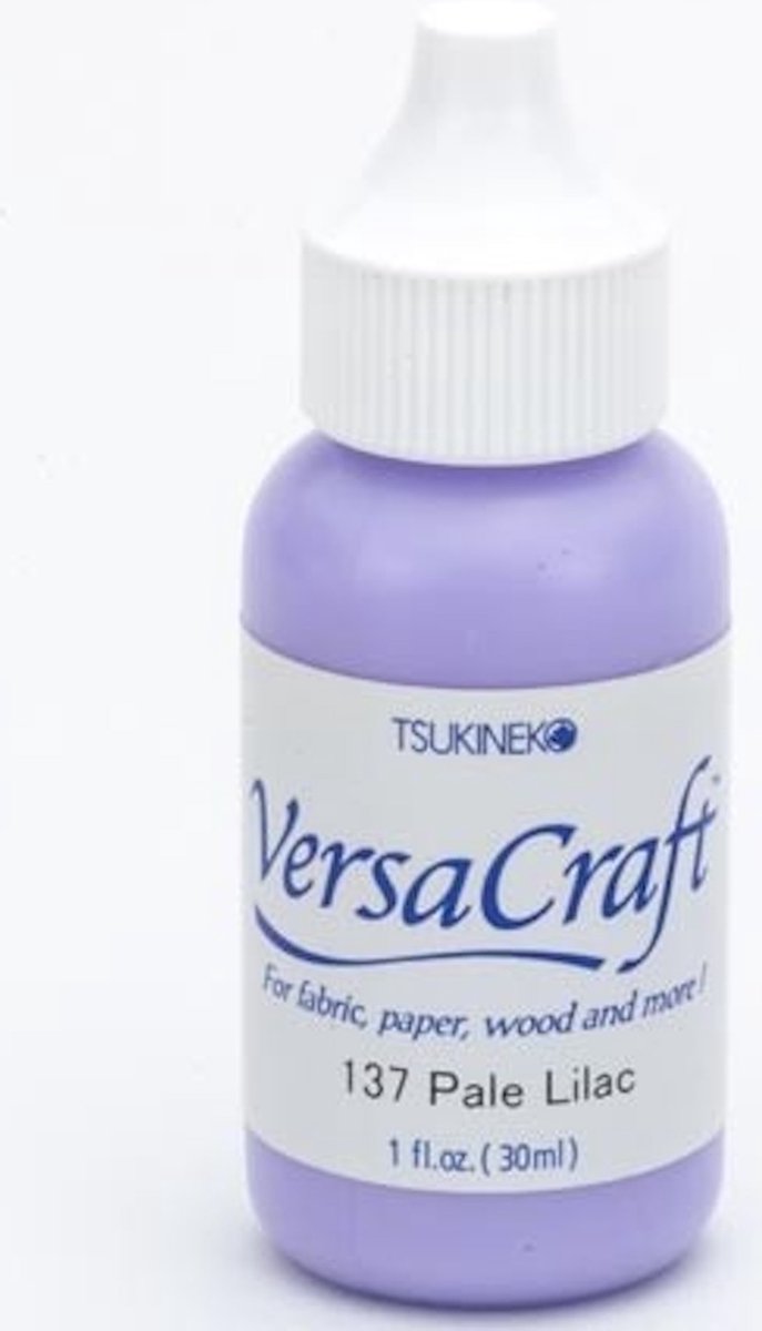 VM-137 - Versacraft pale lilac refill - versa craft stempelinkt navul lila paars 30 ml. - permanente inkt voor stof, papier, hout en meer