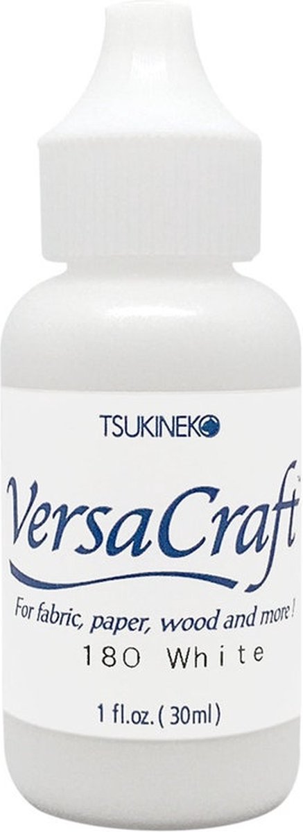 VM-180 - Versacraft black refill - versa craft stempelinkt navul wit 30 ml. - permanente inkt voor stof, papier, hout en meer