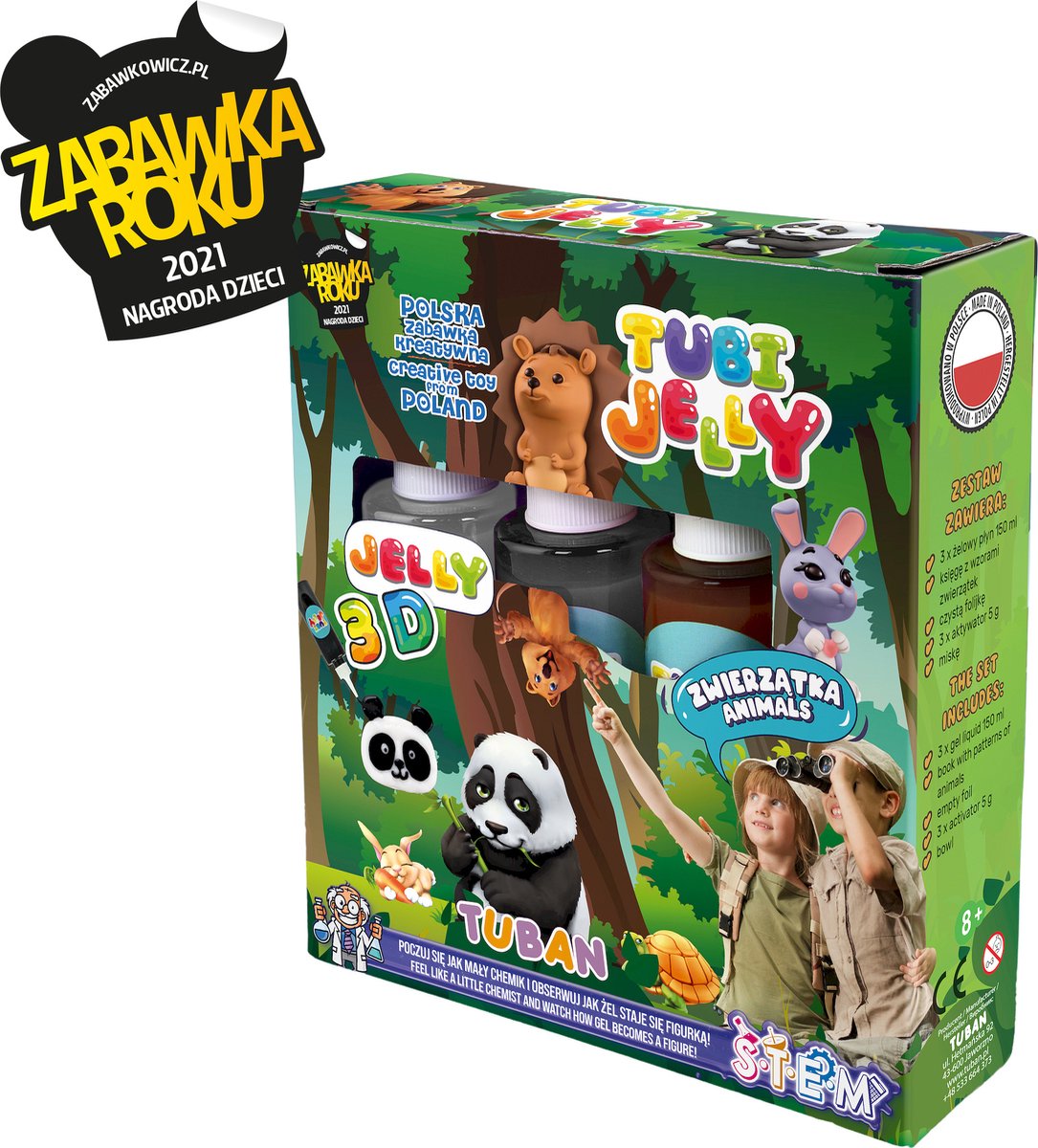 TUBI JELLY SET met 3 kleuren - dieren