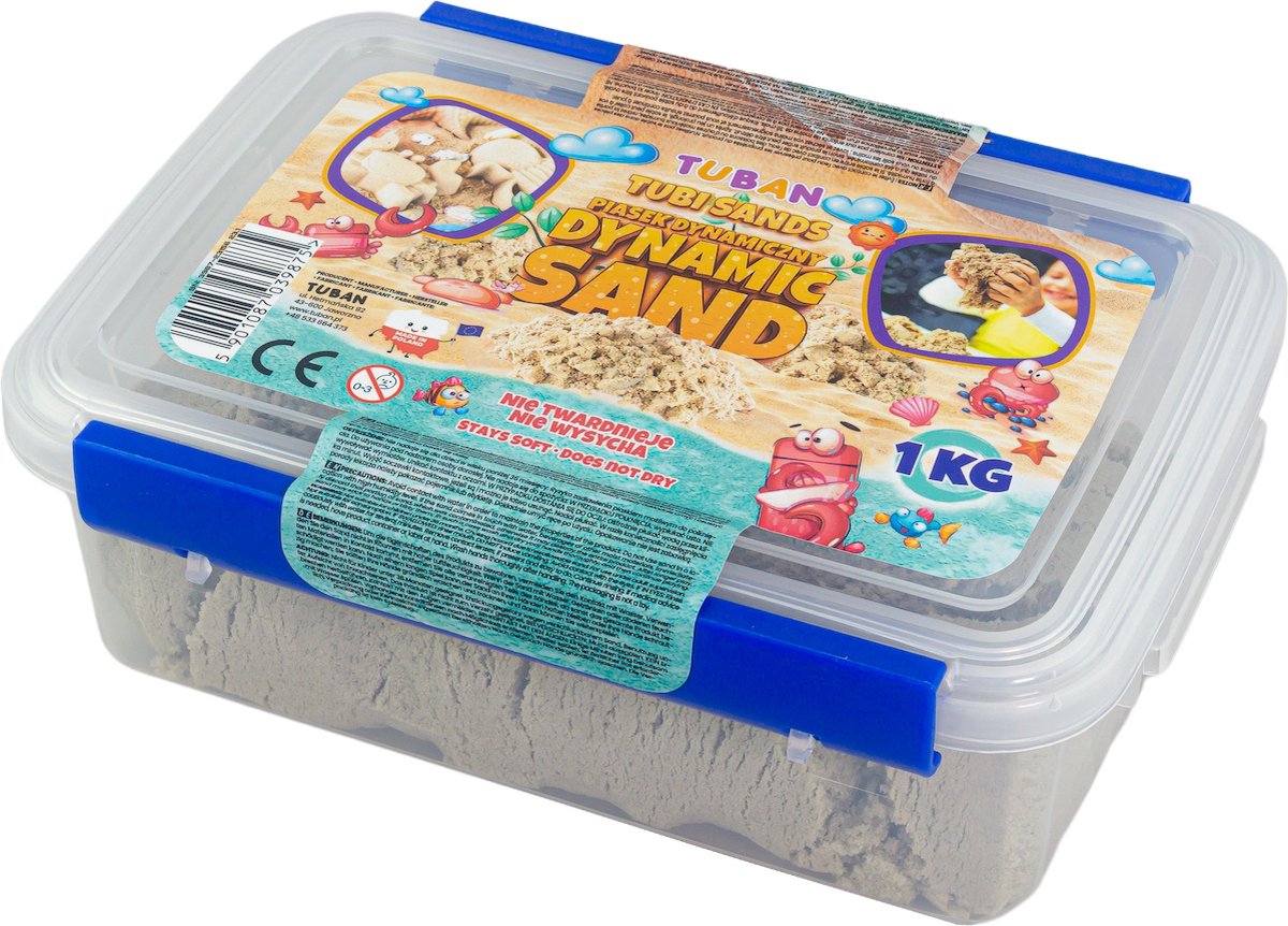   - Dynamic Sand – Natural 1 Kg In Reusable Container, Juwelierswerk zand voor kinderen, 3 jaar, Meerkleurig