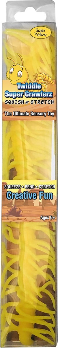 Twiddle Super Crawlerz - Squish n Stretch - Solar Yellow - Fidget Toy