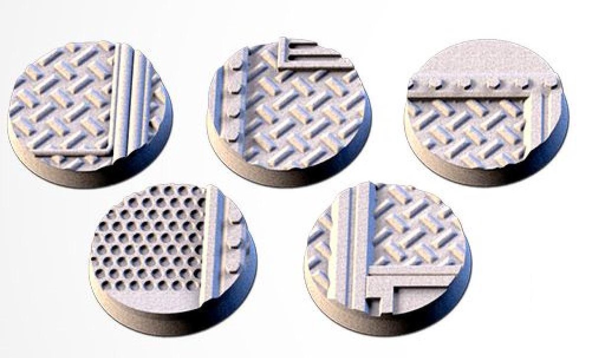 Txarli Factory - 25mm Wargames bases (8 stuks) - Factory - Warhammer, Age of Sigmar, Dungeons and Dragons, DND5e, RPG