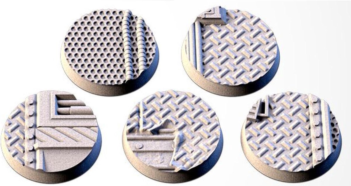 Txarli Factory - 32m Wargames bases (8 stuks) - Factory - Warhammer, Age of Sigmar, Dungeons and Dragons, DND5e, RPG