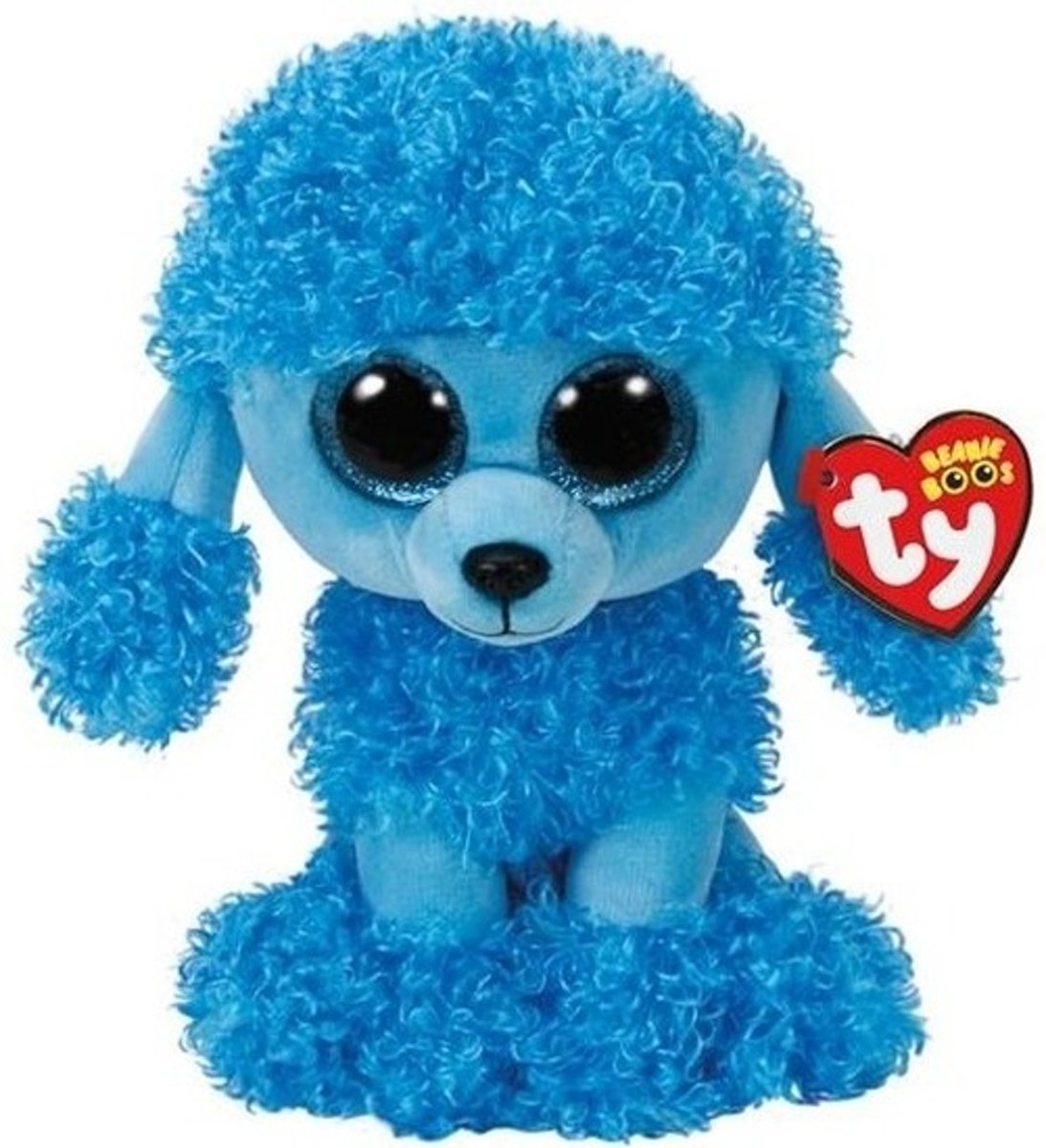 Pluche Ty Beanie blauwe poedel hond knuffel Mandy 24 cm speelgoed - Honden huisdieren knuffels - Speelgoed voor kinderen