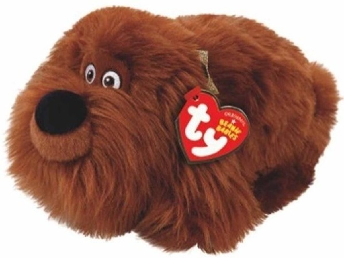 Pluche Ty Beanie bruin hond/honden knuffel Duke 15 cm speelgoed - Secret Life of Pets/Huisdiergeheimen - Newfoundlander  honden huisdieren knuffels - Speelgoed voor kinderen