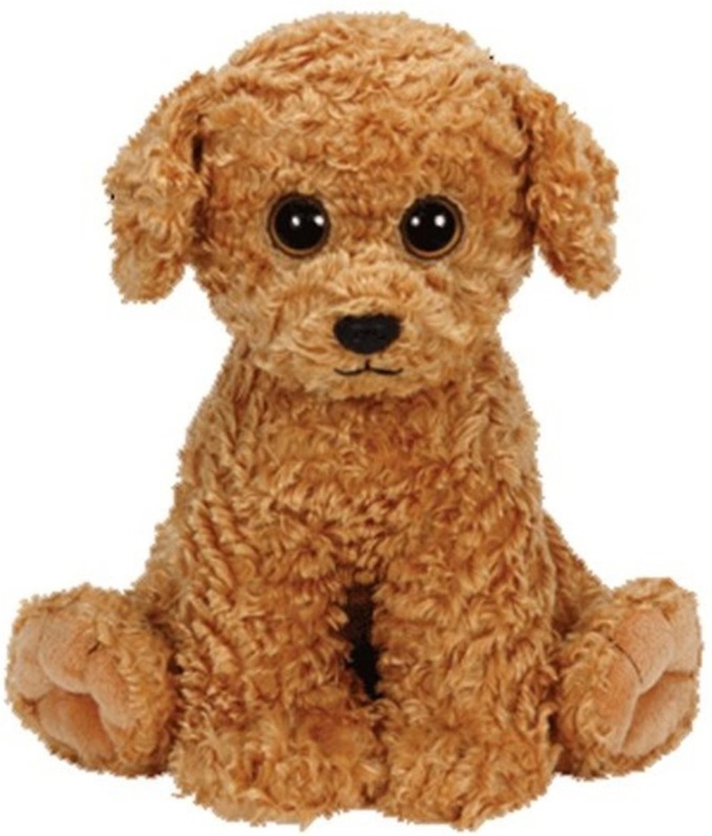 Pluche Ty Beanie bruine hond knuffel Luke 24 cm speelgoed - Labradoodle  honden huisdieren knuffels - Speelgoed voor kinderen