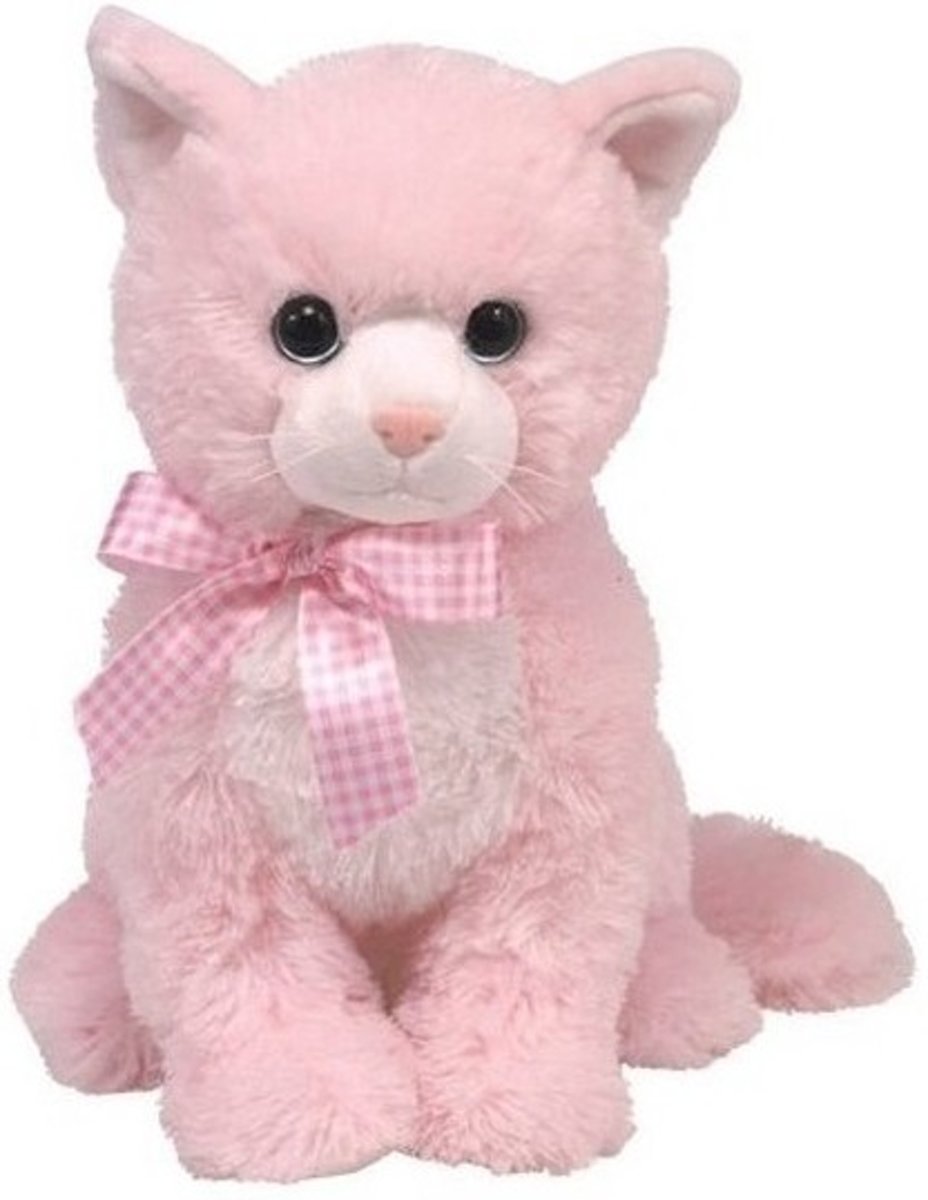 Pluche Ty Beanie roze poes/kat knuffel Duchess 22 cm speelgoed - Katten huisdieren knuffels - Speelgoed voor kinderen