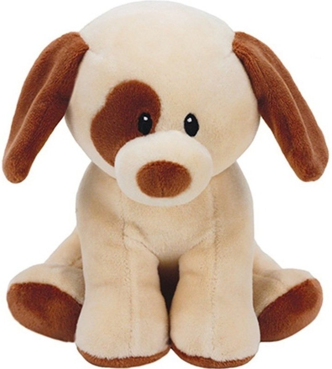 Pluche Ty Beanie wit/bruine hond knuffel Bumpkin 17 cm speelgoed - Honden huisdieren knuffels - Speelgoed voor kinderen