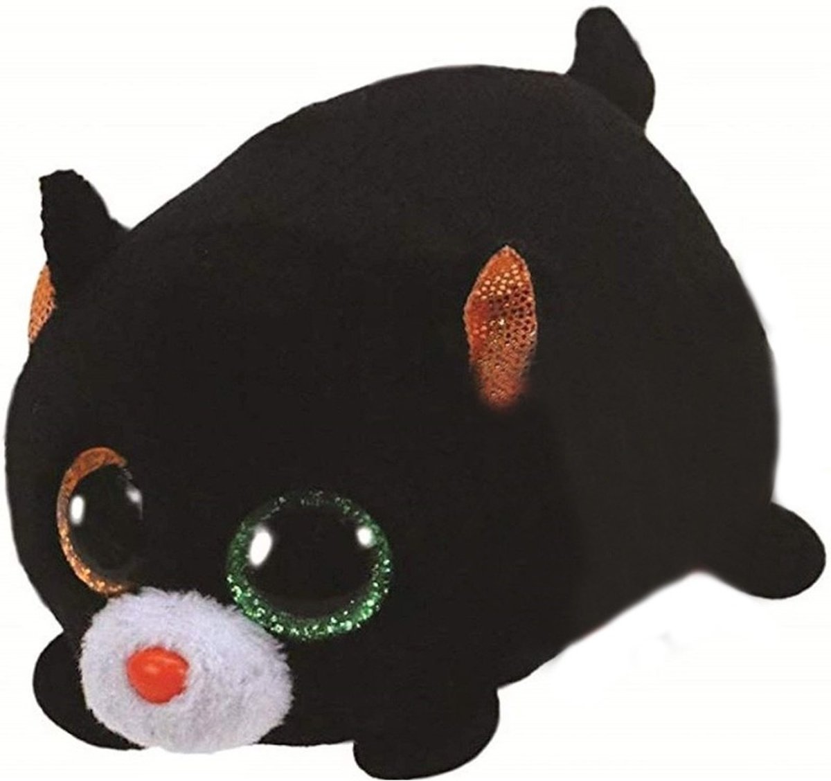 Pluche Ty Beanie zwarte poes/kat knuffel stackable 10 cm speelgoed - Katten huisdieren knuffels - Speelgoed voor kinderen