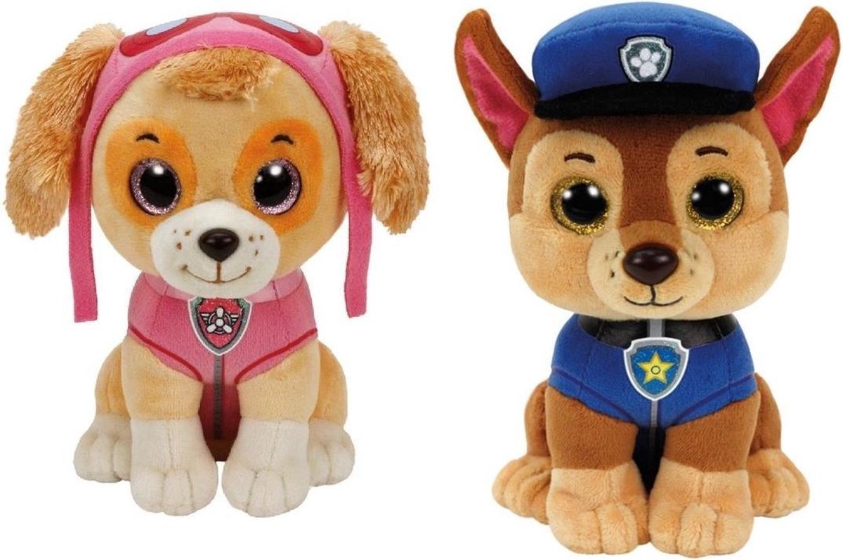 Ty - Paw Patrol - SETJE SKYE en CHASE 15cm