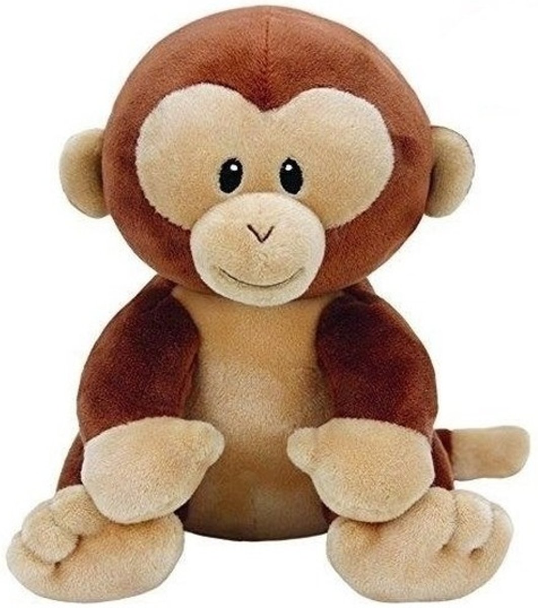 Ty Beanie Boo Banana pluche bruine chimpansee knuffel 17 cm - Apen jungledieren knuffels - Speelgoed voor kinderen